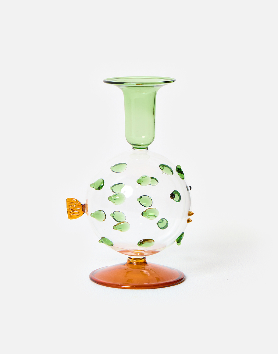 Puffer Fish Glass Candle Holder